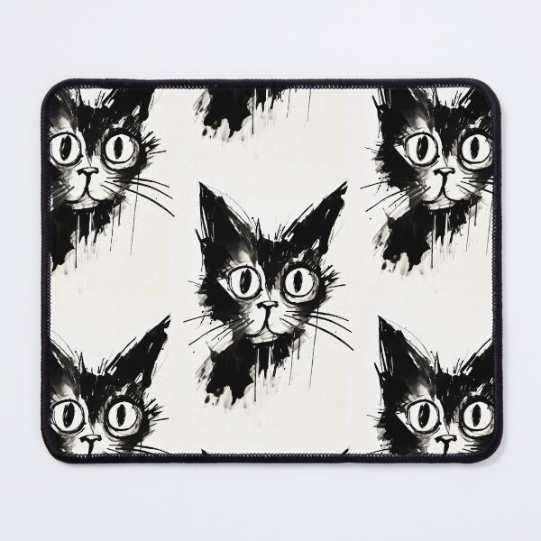 Item preview, Eccentric Cat: Unique Black and White Graphic designed and sold by Piotrek0001.