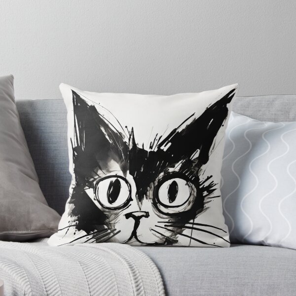 Item preview, Eccentric Cat: Unique Black and White Graphic designed and sold by Piotrek0001.