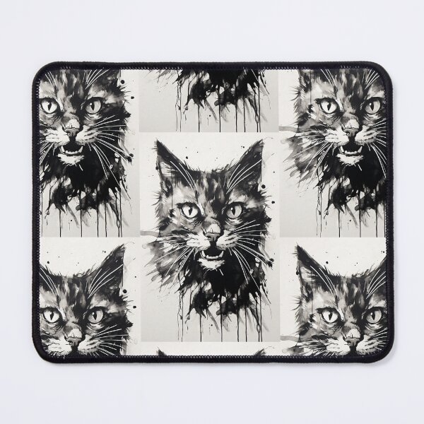 Item preview, Eccentric Cat: Unique Black and White Graphic designed and sold by Piotrek0001.