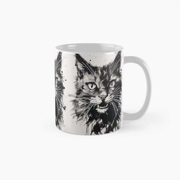 Item preview, Eccentric Cat: Unique Black and White Graphic designed and sold by Piotrek0001.