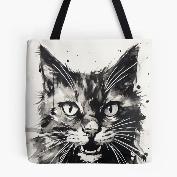 Item preview, Eccentric Cat: Unique Black and White Graphic designed and sold by Piotrek0001.