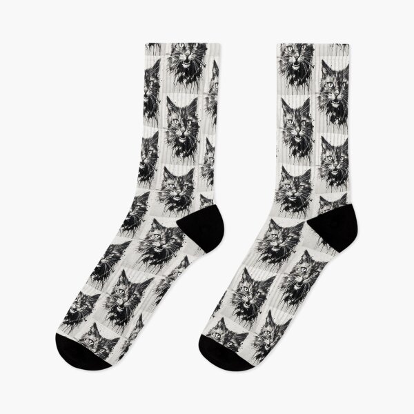 Item preview, Eccentric Cat: Unique Black and White Graphic designed and sold by Piotrek0001.