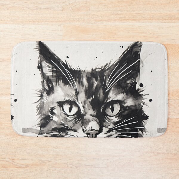 Item preview, Eccentric Cat: Unique Black and White Graphic designed and sold by Piotrek0001.