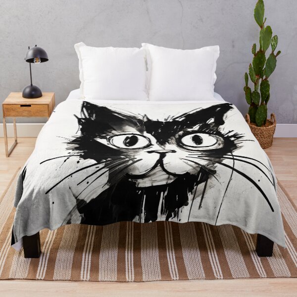 Item preview, Eccentric Cat: Unique Black and White Graphic designed and sold by Piotrek0001.