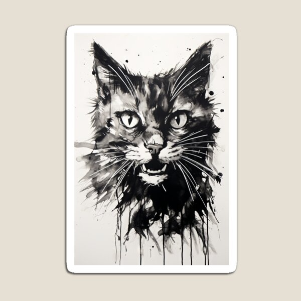 Item preview, Eccentric Cat: Unique Black and White Graphic designed and sold by Piotrek0001.