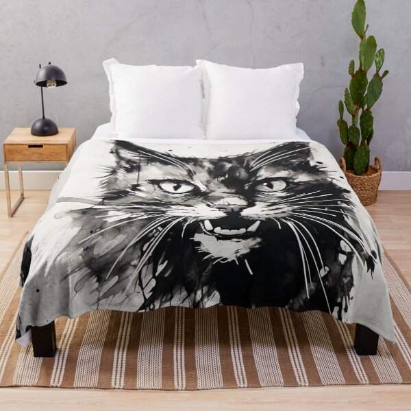 Item preview, Eccentric Cat: Unique Black and White Graphic designed and sold by Piotrek0001.