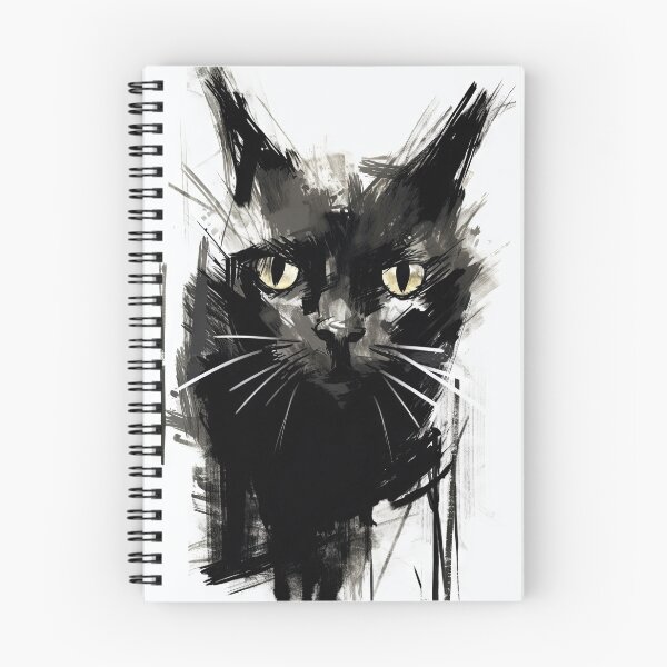Item preview, Eccentric Cat: Unique Black and White Graphic designed and sold by Piotrek0001.