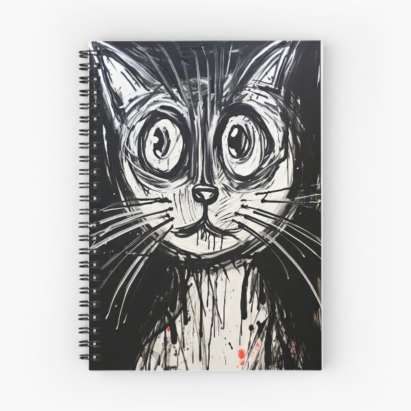 Item preview, Eccentric Cat: Unique Black and White Graphic designed and sold by Piotrek0001.