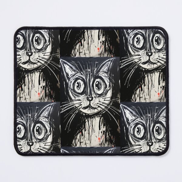 Item preview, Eccentric Cat: Unique Black and White Graphic designed and sold by Piotrek0001.