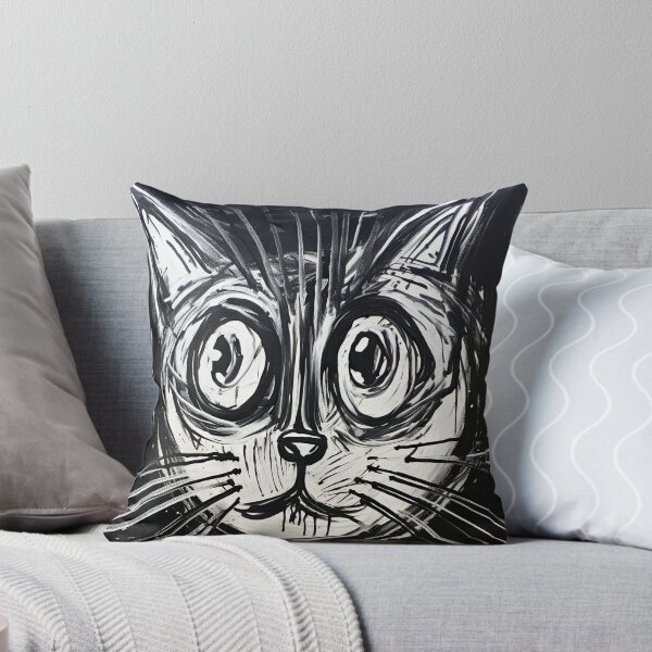 Item preview, Eccentric Cat: Unique Black and White Graphic designed and sold by Piotrek0001.