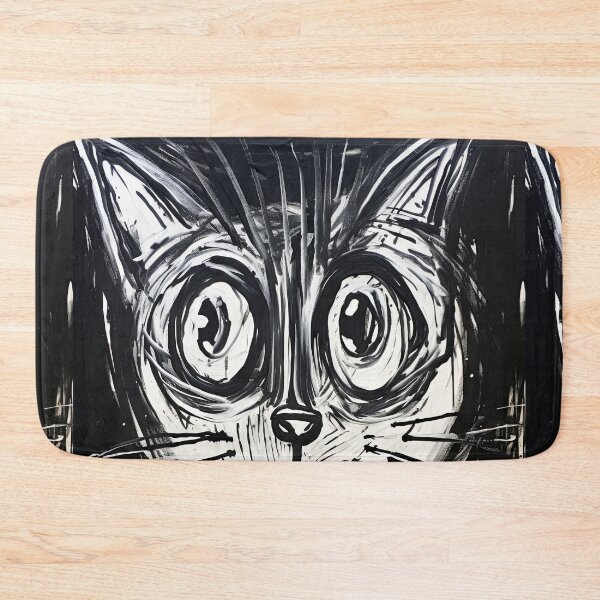 Item preview, Eccentric Cat: Unique Black and White Graphic designed and sold by Piotrek0001.