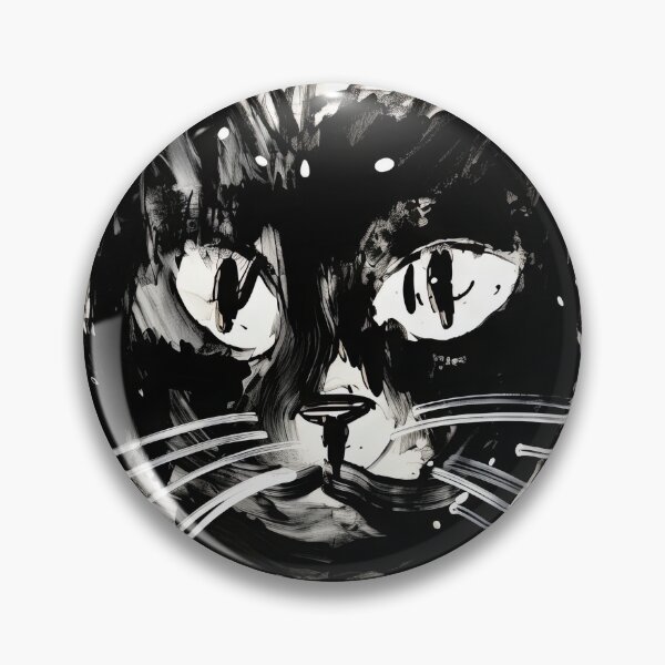 Artikelvorschau, Exzentrische Katze: Einzigartige Schwarz-Weiß-Grafik entworfen und verkauft von Piotrek0001.