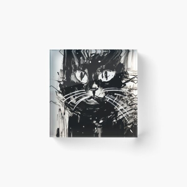 Item preview, Eccentric Cat: Unique Black and White Graphic designed and sold by Piotrek0001.