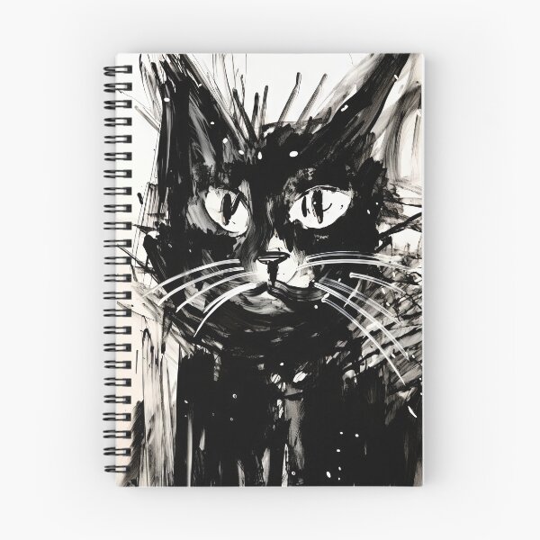 Item preview, Eccentric Cat: Unique Black and White Graphic designed and sold by Piotrek0001.