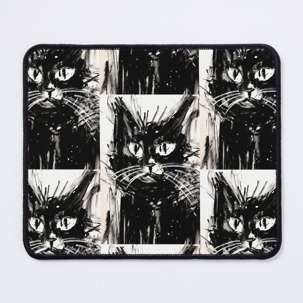Item preview, Eccentric Cat: Unique Black and White Graphic designed and sold by Piotrek0001.