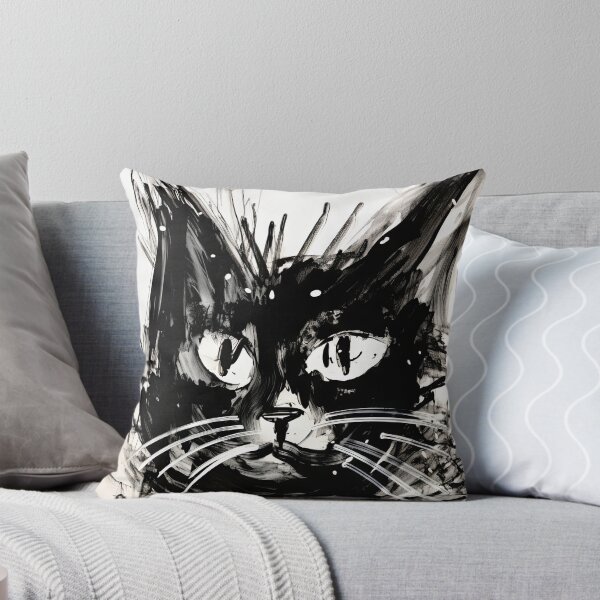Item preview, Eccentric Cat: Unique Black and White Graphic designed and sold by Piotrek0001.