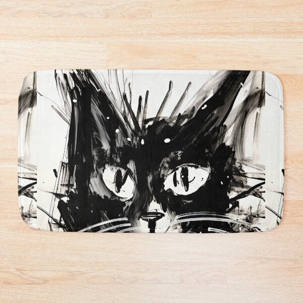 Item preview, Eccentric Cat: Unique Black and White Graphic designed and sold by Piotrek0001.
