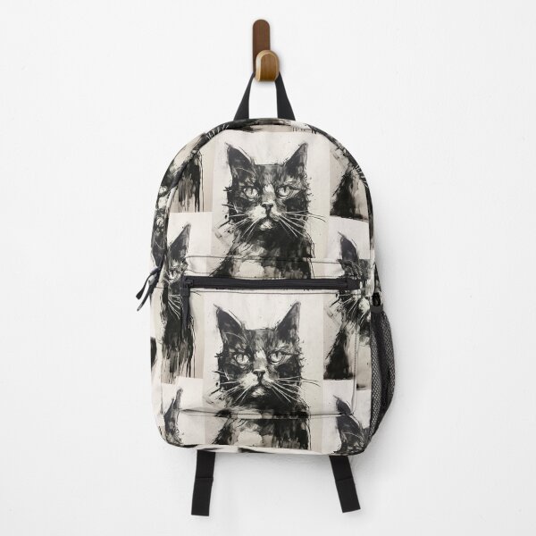 Item preview, Eccentric Cat: Unique Black and White Graphic designed and sold by Piotrek0001.