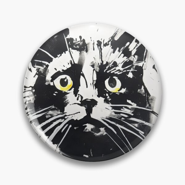 Artikelvorschau, Exzentrische Katze: Einzigartige Schwarz-Weiß-Grafik entworfen und verkauft von Piotrek0001.
