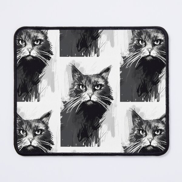 Item preview, Eccentric Cat: Unique Black and White Graphic designed and sold by Piotrek0001.
