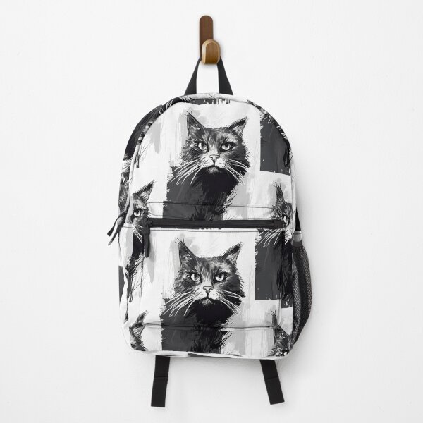 Item preview, Eccentric Cat: Unique Black and White Graphic designed and sold by Piotrek0001.
