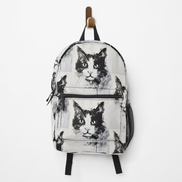 Item preview, Eccentric Cat: Unique Black and White Graphic designed and sold by Piotrek0001.