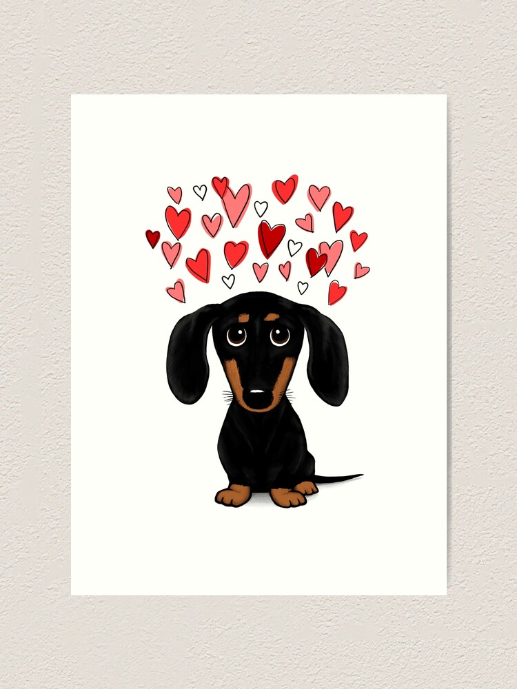 Sausage dog art print kids wall art dachshund illustration cute dog print nursery decor instant download
