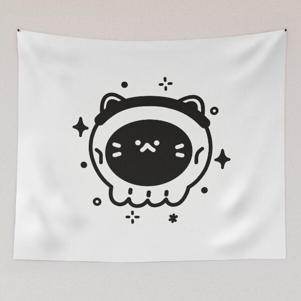 Item preview, Halloween Skull Cat Boy Art Spooky Gothic Black Cat Design designed and sold by mimimiao.