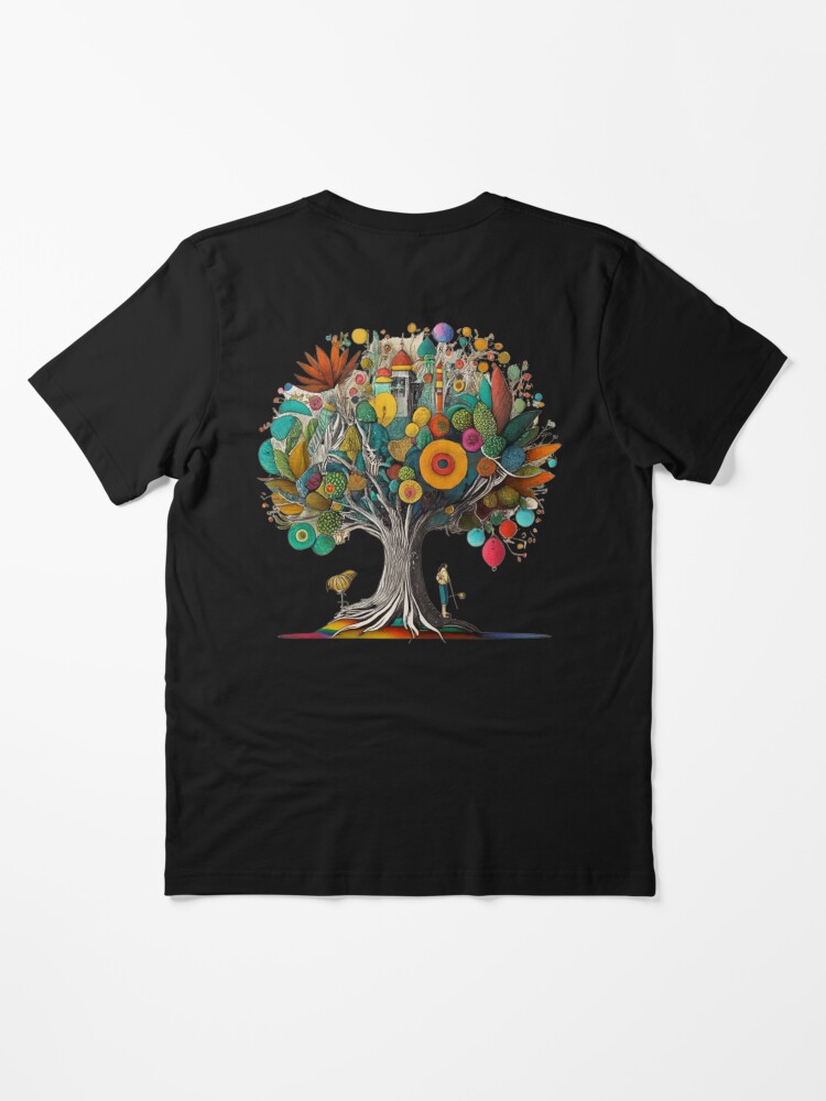 Thumbnail 3 of 7, Essential T-Shirt, tree "life" in a single continuous line. designed and sold by zubiaqureshi.