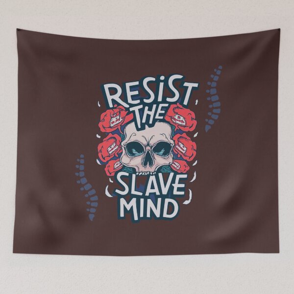 Item preview, Resist The Slave Mind-skull design designed and sold by Mohommadzaki Mulla.