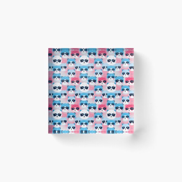 Item preview, Blue and Pink Cute Panda Composite Overlay Pattern #1 designed and sold by ARTficiallyAnon.