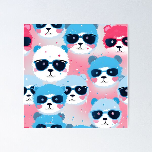 Item preview, Blue and Pink Cute Panda Composite Overlay Pattern #1 designed and sold by ARTficiallyAnon.