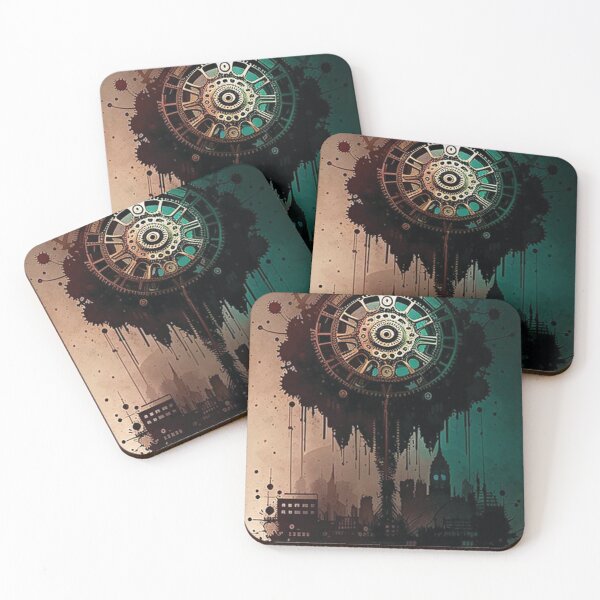 Item preview, Steampunk Cityscape - Sticker and T-Shirt Design designed and sold by MindAsylum.