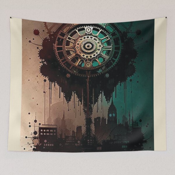 Item preview, Steampunk Cityscape - Sticker and T-Shirt Design designed and sold by MindAsylum.