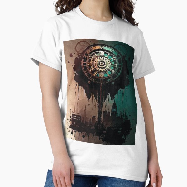 Item preview, Steampunk Cityscape - Sticker and T-Shirt Design designed and sold by MindAsylum.