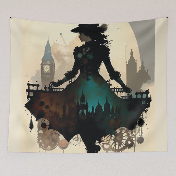 Item preview, Steampunk Cityscape #3 - Sticker and T-Shirt Design designed and sold by MindAsylum.