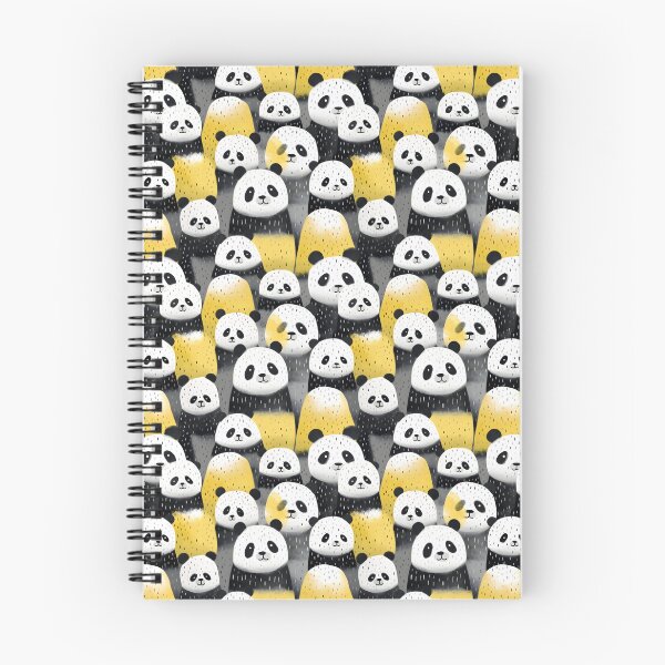 Item preview, Charcoal and Yellow Cute Panda Composite Overlay Pattern #2 designed and sold by ARTficiallyAnon.