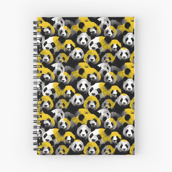 Item preview, Charcoal and Yellow Cute Panda Composite Overlay Pattern #3 designed and sold by ARTficiallyAnon.