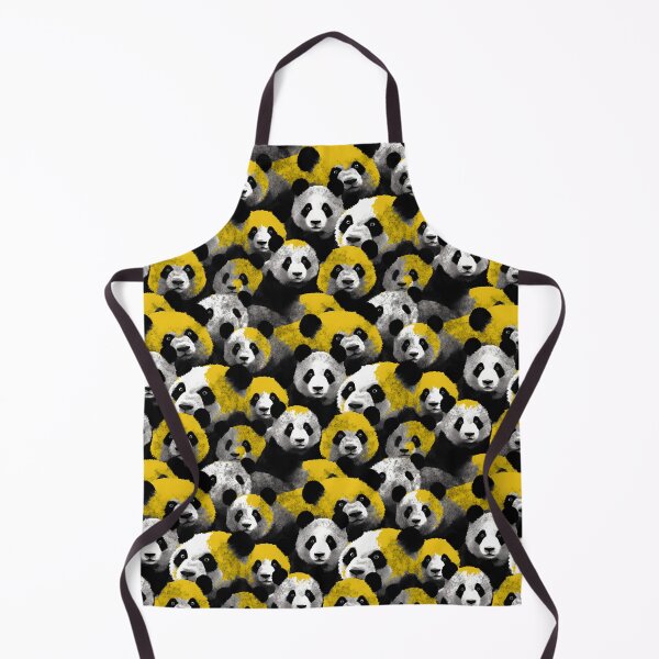Item preview, Charcoal and Yellow Cute Panda Composite Overlay Pattern #3 designed and sold by ARTficiallyAnon.