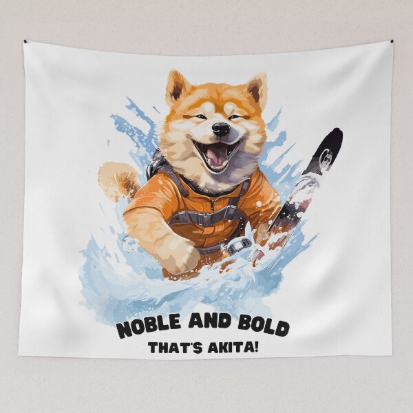 Item preview, Akita's Alpine Expedition: Winter Ski Quest Tee designed and sold by Moisky Art.