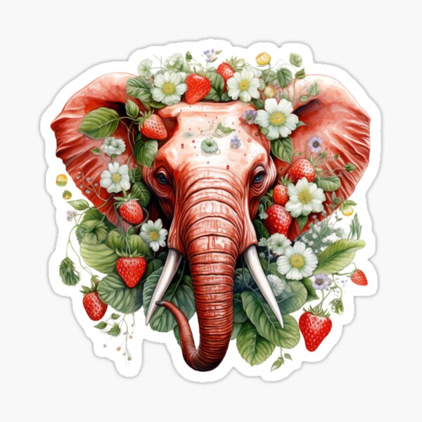 Felt Stickers 7 sheets set D - Rabbit Strawberry Apple Elephant Cherry  Blossom