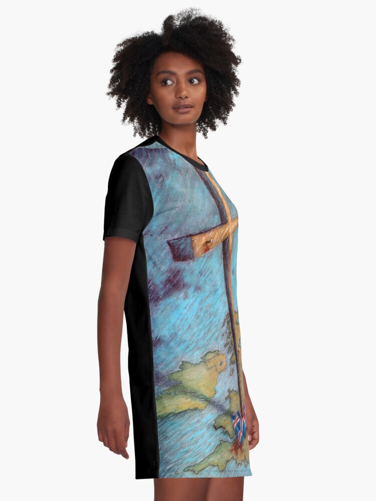 Alternate view of The Cross and the Union Jack Graphic T-Shirt Dress