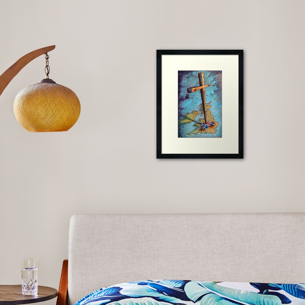 The Cross and the Union Jack Framed Art Print