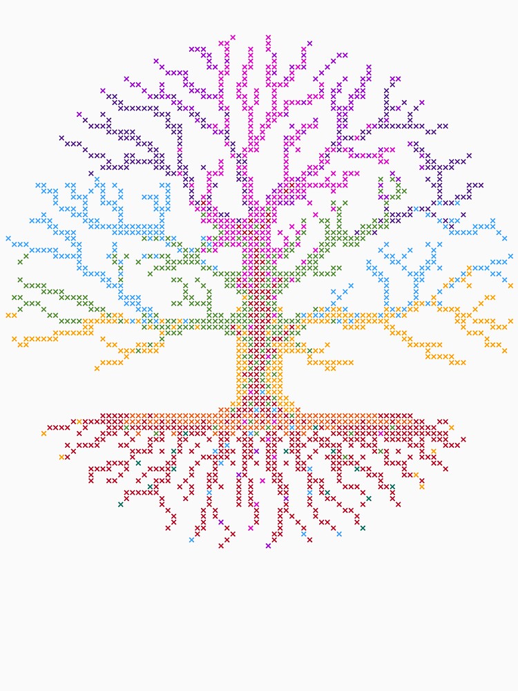 Rainbow Chakra Tree Of Life Cross Stitch Pattern Chart On White Simple Tree Of Life Pattern Rainbow Chakra Tree Of Life Cross Stitch Pattern Chart On White Simple Tree Of Life Pattern