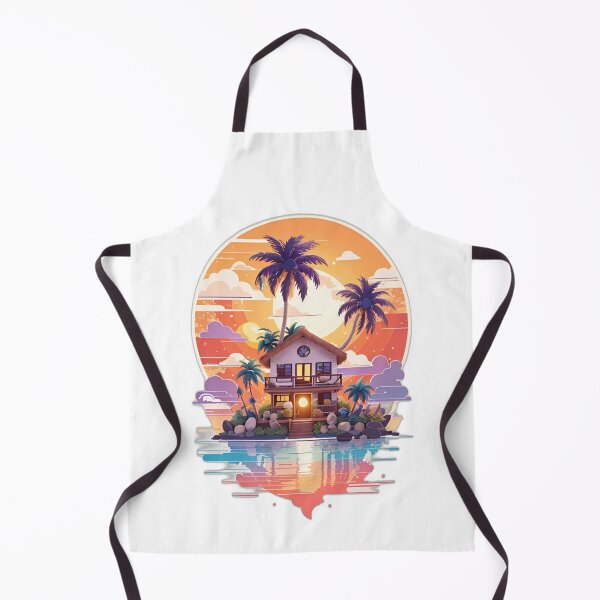 Item preview, Beach house sunset calming art vintage retro design designed and sold by Sukis-shop.