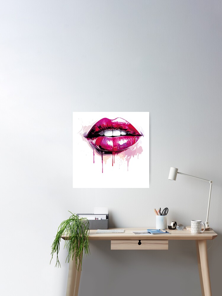 Lips of Urban Art: Graffiti Style Red Lipstick Drip Poster for Sale by  Lokoz