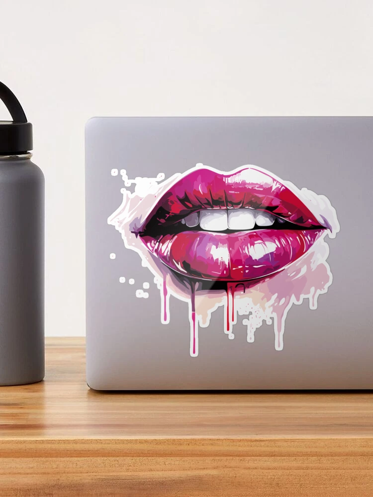 Lips of Urban Art: Graffiti Style Red Lipstick Drip Poster for