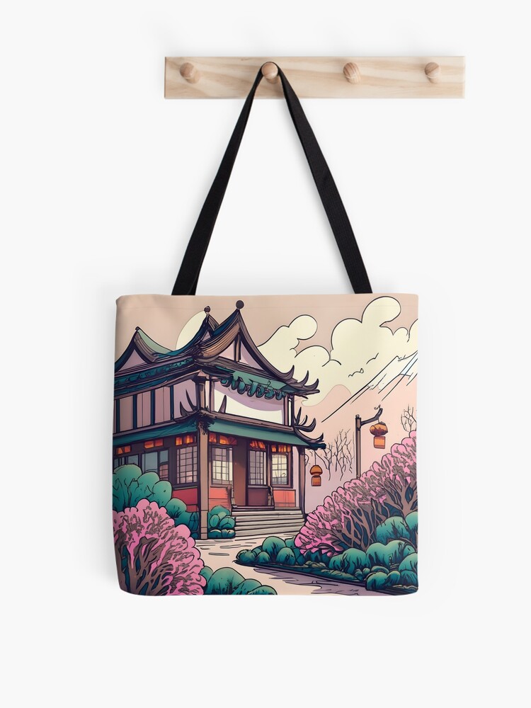 Thumbnail 1 of 2, Tote Bag, Old Traditional Chinese house Siheyuan Drawing designed and sold by Patricks-Art.