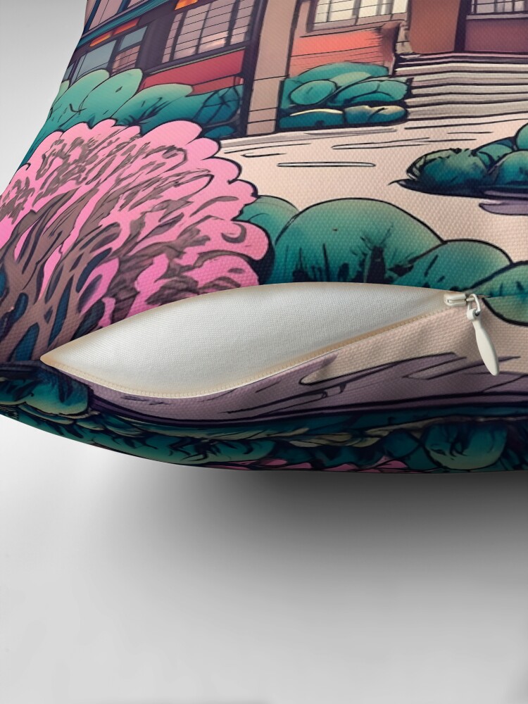 Thumbnail 2 of 4, Pillow, Old Traditional Chinese house Siheyuan Drawing designed and sold by Patricks-Art.