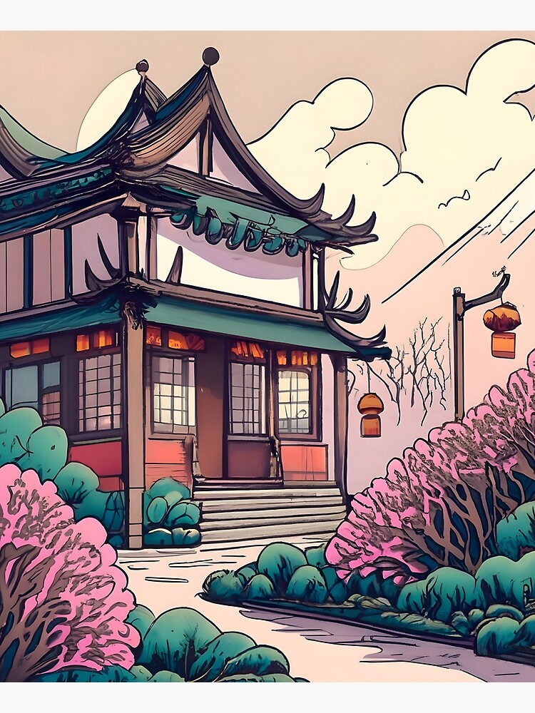 Thumbnail 6 of 6, Apron, Old Traditional Chinese house Siheyuan Drawing designed and sold by Patricks-Art.